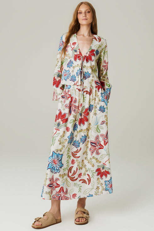 SAIA MID LINHO ESTAMPADA FLORAL